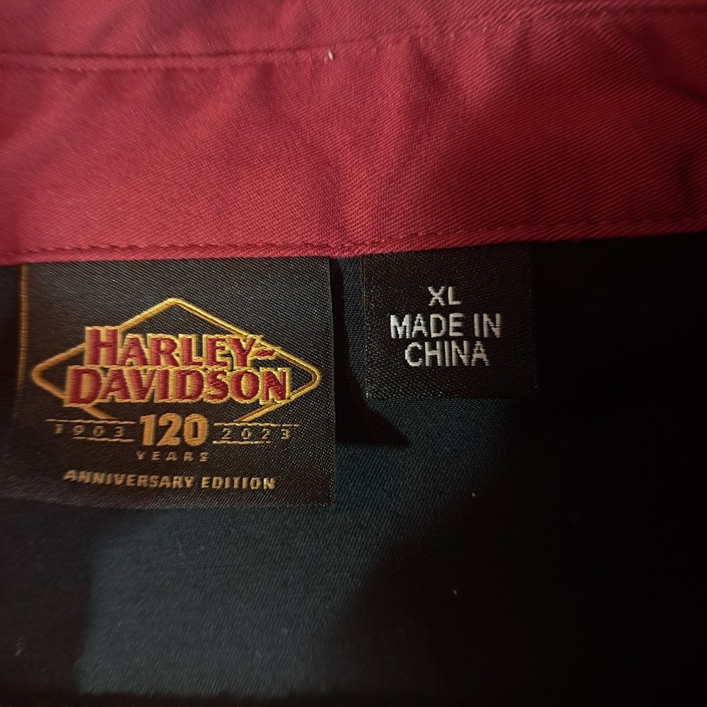 Harley Davidson 120th Anniversary Elemental Zip Front Shirt Top Women's Size XL - Picture 5 of 7